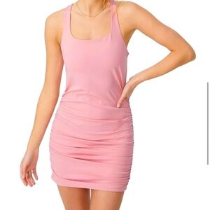 New with tags size medium cotton on mini ruched bodycon day to night dress pink